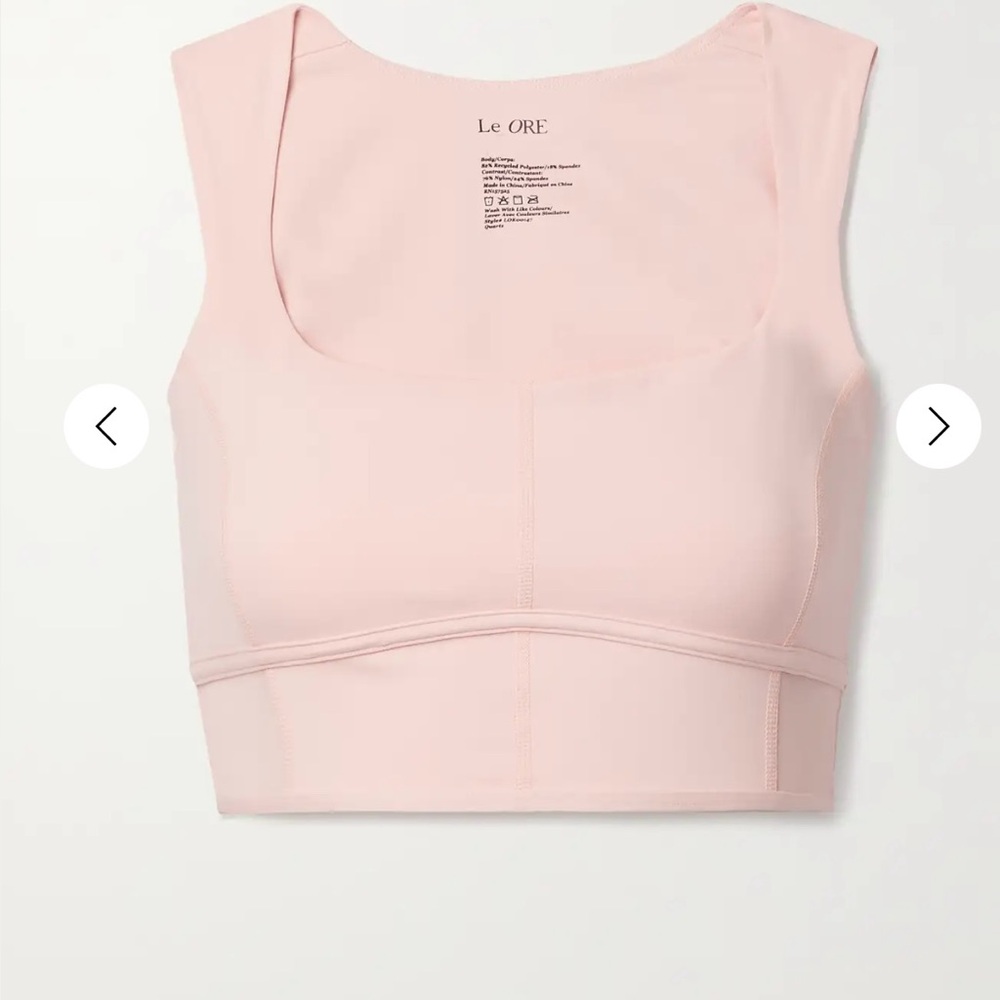 NWT LE ORE XS Andria mesh-trimmed sports bra